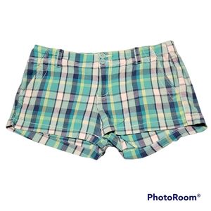 Original Aeropostale green/blue plaid shorts, Size 3/4.